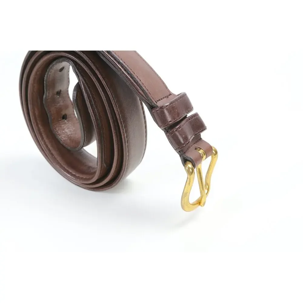 Coach Brown Leather Belt Size 38 / 95 Brass Buckle Classic Luxury Minimalist - Picture 14 of 16